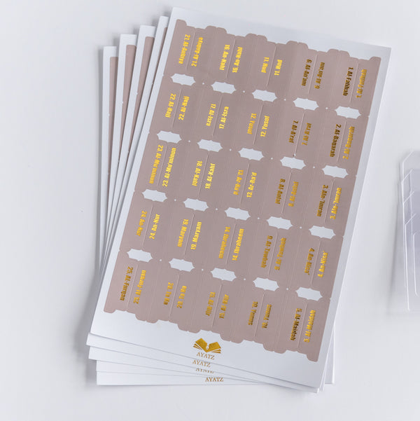 Quran Tabs: Laminated, Gold Foil